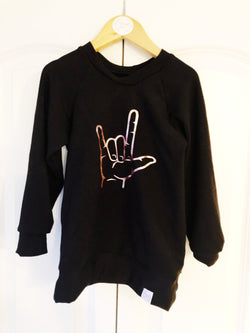Crew Neck I Love You Long Sleeve T Rose Gold